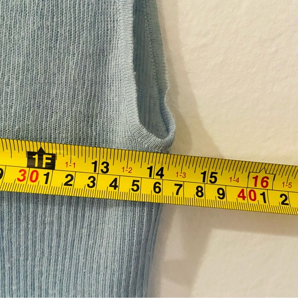 Saint Laurent Top Tank Semi-Sheer Pure Cashmere Sleeveless Blue Tank Top… - Picture 12 of 13